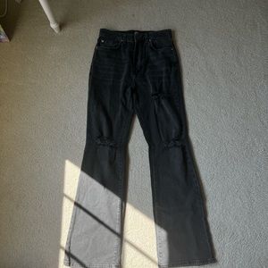 black flare jeans